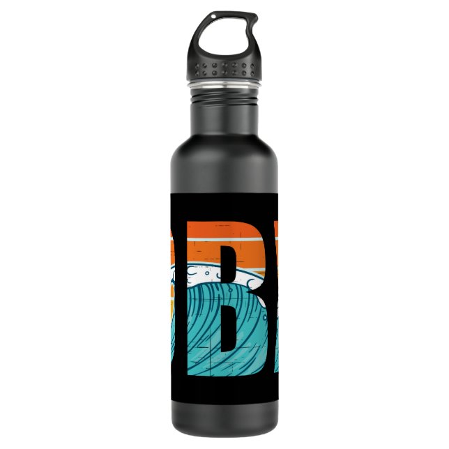Outer Banks North Carolina Surfing Stainless Steel Water Bottle (Front)