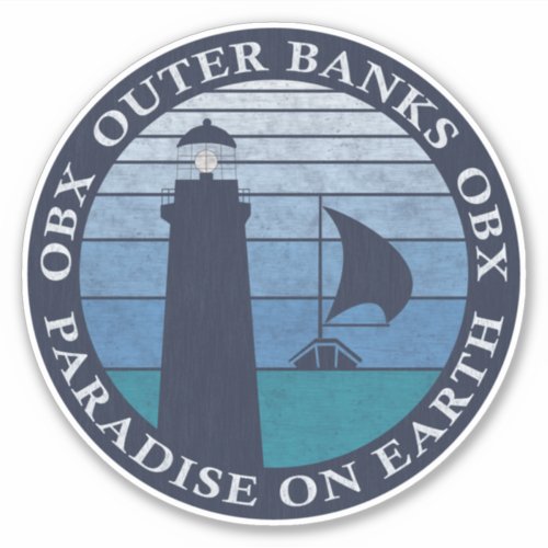 Outer Banks OBX Blue Sky Navy Pearl White Vintage Sticker