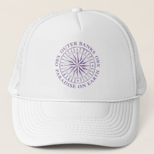 Outer Banks OBX Nautical Compass Vintage Purple Trucker Hat