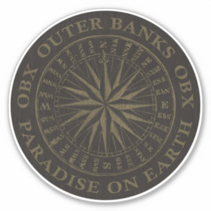 Outer Banks OBX Paradise On Earth Gold Black Sticker