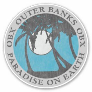 Outer Banks OBX Paradise On Earth (Silver) Sticker