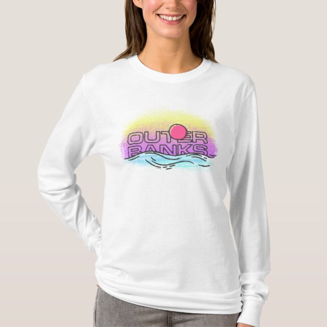 Outer Banks OBX TextuRed Sunset T-Shirt (Front)