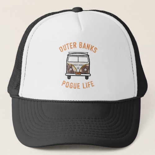 Outer Banks OBX Van Pogue Life Orange Vintage Trucker Hat