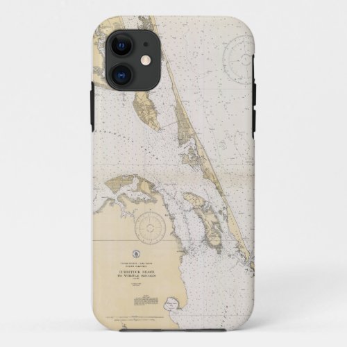 Outer Banks of North Carolina Nautical Chart iPhone 11 Case