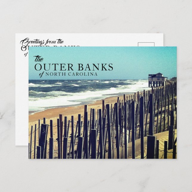 Outer Banks Sand Fence Postcards (Front/Back)