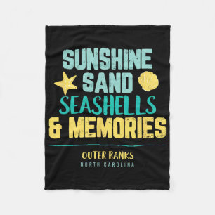 Outer Banks Shirt Family Vacation Seashell Lovers  Fleece Blanket