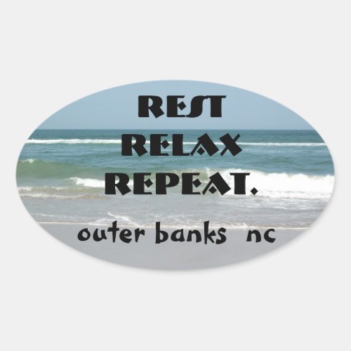 OUTER BANKS STICKER OVAL rest releax repeat