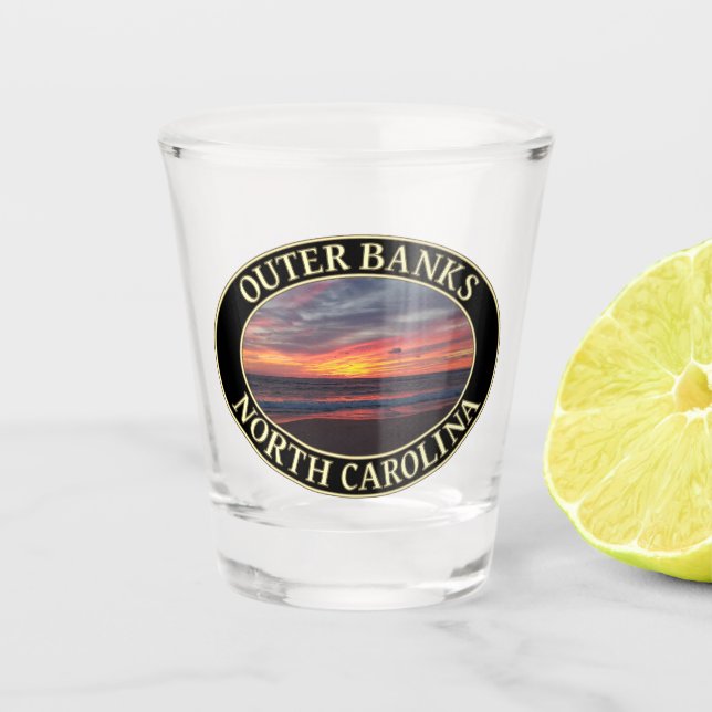 Outer Banks Sunrise in Kitty Hawk, North Carolina Shot Glass (Front)