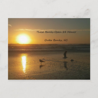 Outer Banks Sunrise: These Banks Open 24 Hours! Postcard