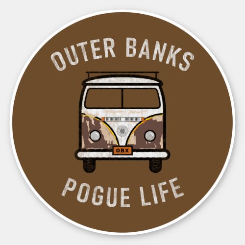Outer Banks Van Pogue Life OBX Vintage Brown Sticker
