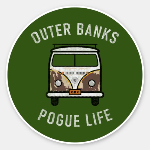 Outer Banks Van Pogue Life OBX Vintage Forest Sticker