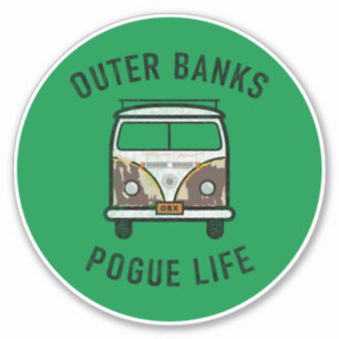 Outer Banks Van Pogue Life OBX Vintage (Green) Sticker