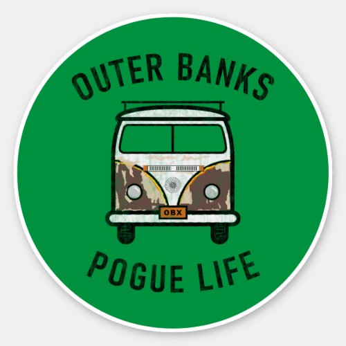 Outer Banks Van Pogue Life OBX Vintage Green Sticker