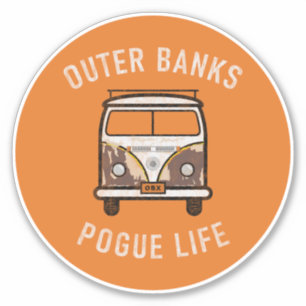 Outer Banks Van Pogue Life OBX Vintage (Orange) Sticker