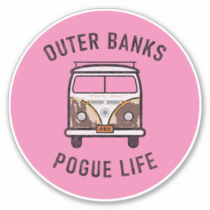 Outer Banks Van Pogue Life OBX Vintage (Pink) Sticker