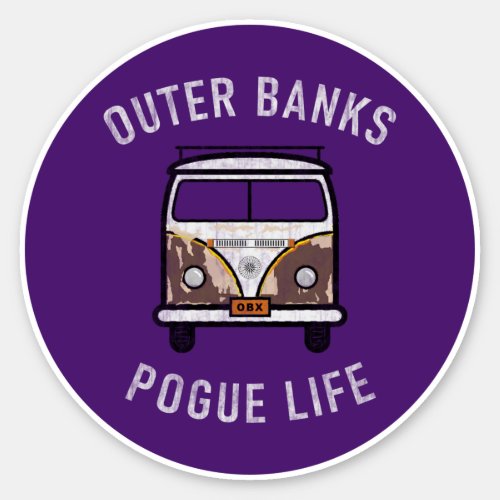 Outer Banks Van Pogue Life OBX Vintage Purple Sticker