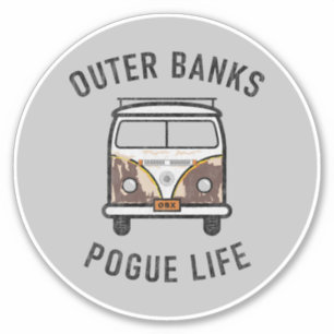 Outer Banks Van Pogue Life OBX Vintage (Silver) Sticker