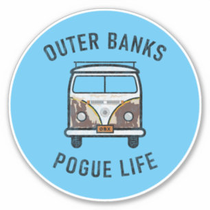 Outer Banks Van Pogue Life OBX Vintage (Sky Blue) Sticker