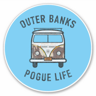 Outer Banks Van Pogue Life OBX Vintage (Sky Blue) Sticker