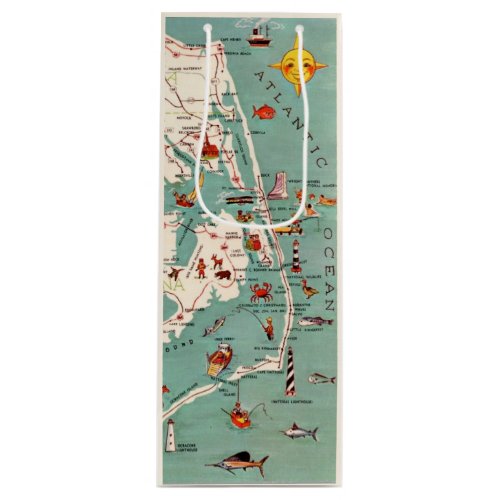 Outer Banks Vintage Map Wine Bag