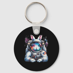 Outer Bunny Easter Day Rabbit Usa Fun Space Keychain