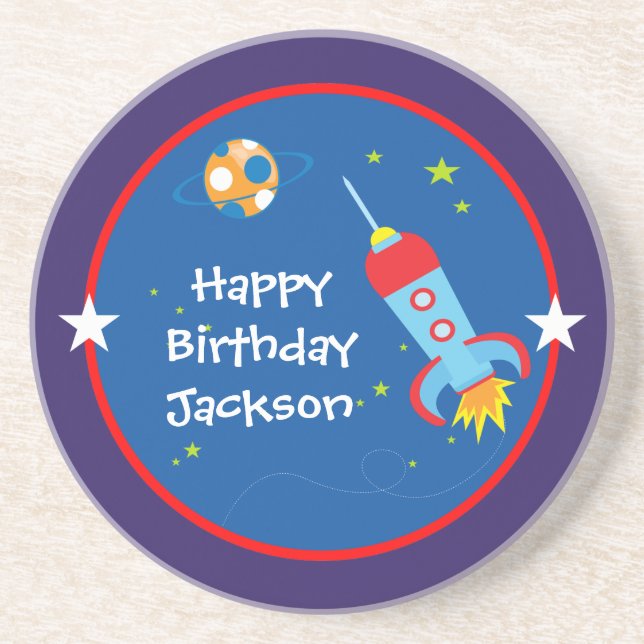 Outer Space 1 Birthday Coaster (Front)