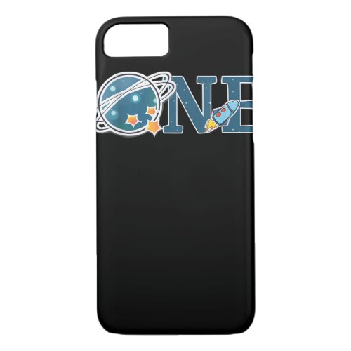 Outer Space 1 Year Old Birthday Graphic 1st Birthd iPhone 87 Case