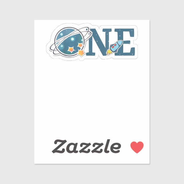 Outer Space 1 Year Old Birthday Graphic 1st Birthd Sticker (Sheet)