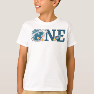 Outer Space 1 Year Old Birthday Graphic 1st Birthd T-Shirt