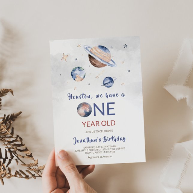Outer Space 1st Birthday Invitation (Creator Uploaded)