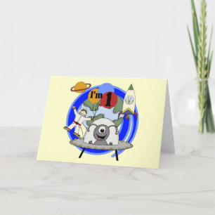 Outer Space 1st Birthday T-shirts and Gifts Card
