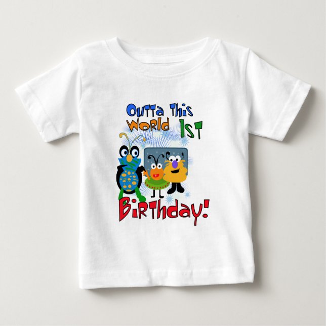 Outer Space 1st Birthday Tshirts and Gifts (Front)