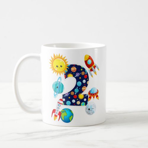 Outer Space 2 Year Old 2nd Birthday Party  Boys Gi Coffee Mug