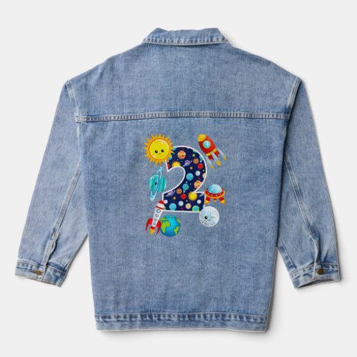 Outer Space 2 Year Old 2nd Birthday Party  Boys Gi Denim Jacket