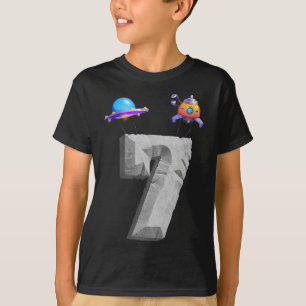 Outer Space 321 Blast Off Age 7 7th Birthday Party T-Shirt