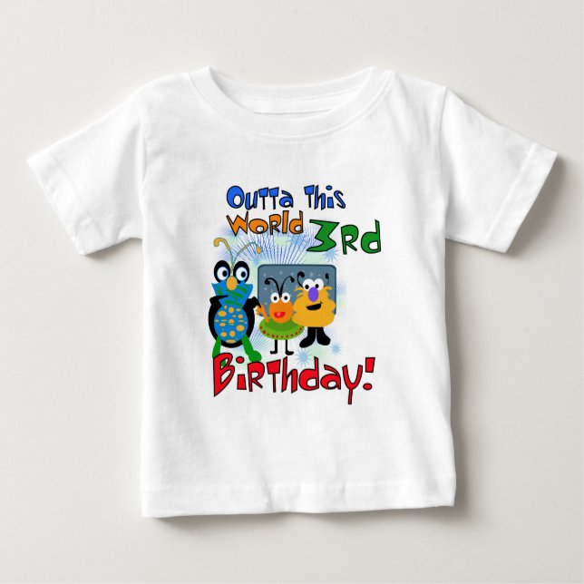 Outer Space 3rd Birthday Tshirts and Gifts (Front)