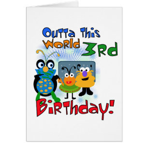 Outer Space 3rd Birthday Tshirts and Gifts Cards