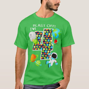 Outer Space 4th Birthday 4 Year Old Solar System A T-Shirt