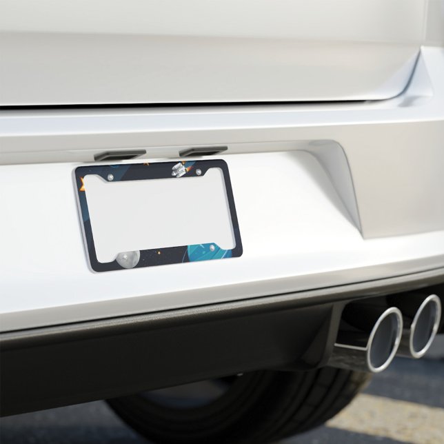 Outer Space Activity in the Galaxy  License Plate Frame (Outer Space Automobile License Plate Frame)