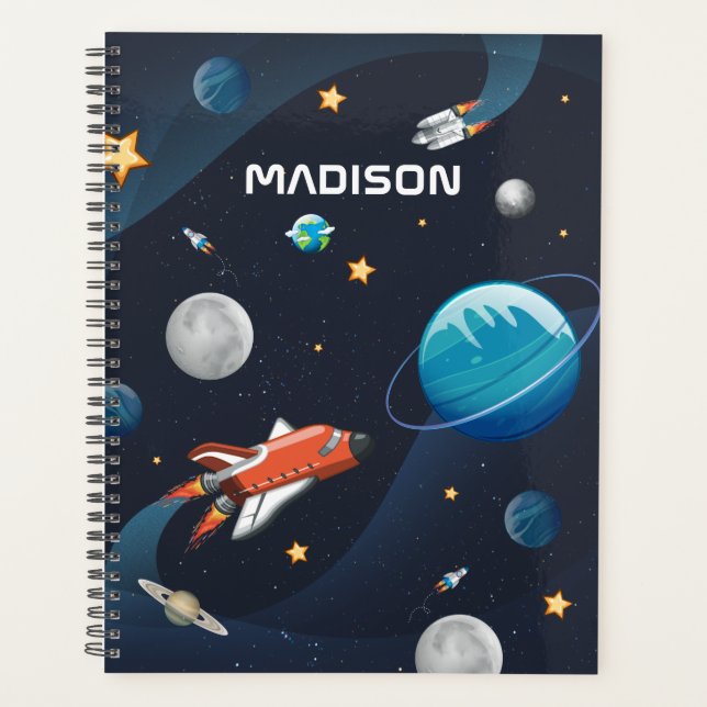 Outer Space Activity in the Galaxy Personalized  Planner (Front)