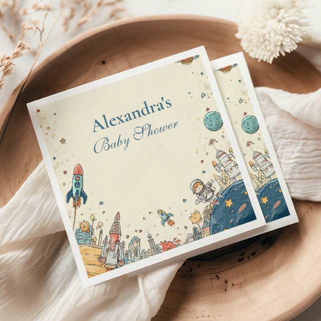 Outer Space Adventure Baby Shower Napkins (Creator Uploaded)