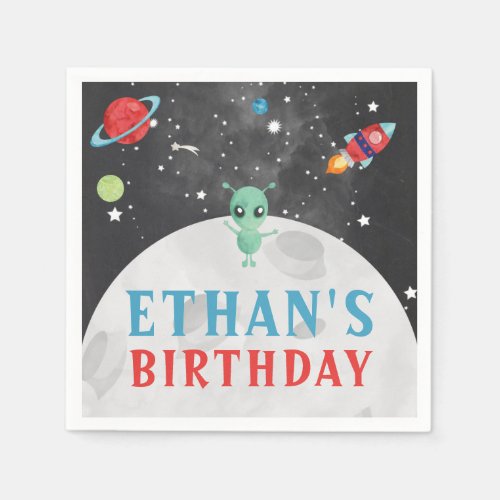 Outer Space Alien Birthday Napkins