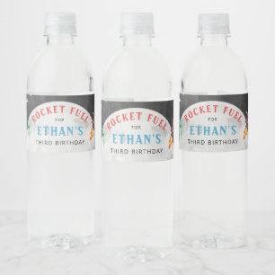 Outer Space Alien Birthday Water Bottle Labels