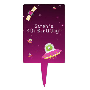 Outer Space Alien Boy Birthday Cake Toppers