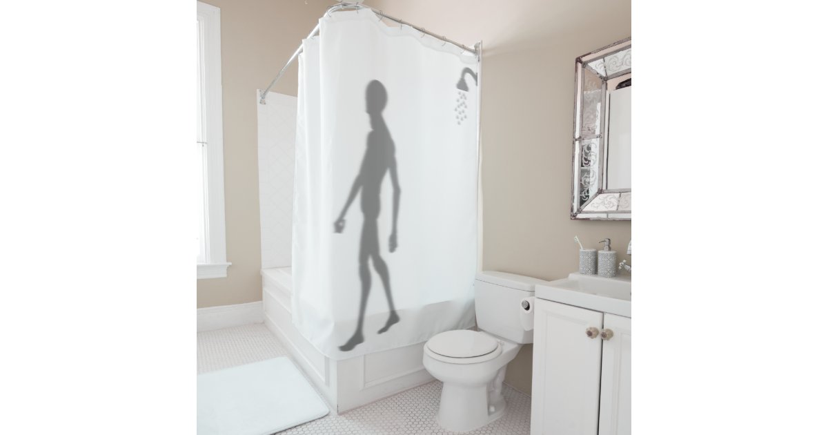 Outer Space Alien Scary Funny Silhouette Shadow Shower Curtain Outer Space Alien Scary Funny Silhouette Shadow Shower Curtain Zazzle Com