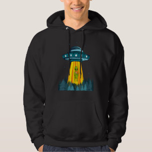 Outer Space Aliens Spaceship Alien Cat Spacecraft Hoodie