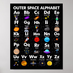 Outer Space Alphabet Astronomy Science Teacher Kid Poster