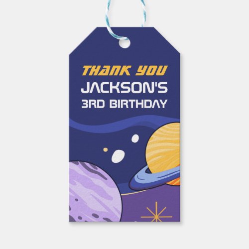 Outer Space and Planets Kids Birthday Party Favor Gift Tags