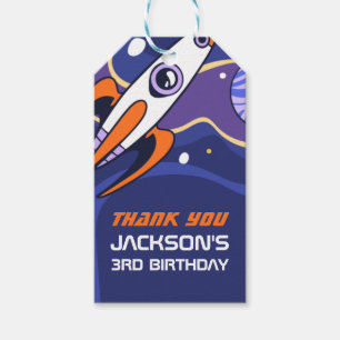 Outer Space and Rocket Kids Birthday Party Favor Gift Tags