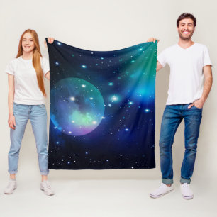 Outer Space and Stars Fleece Blanket